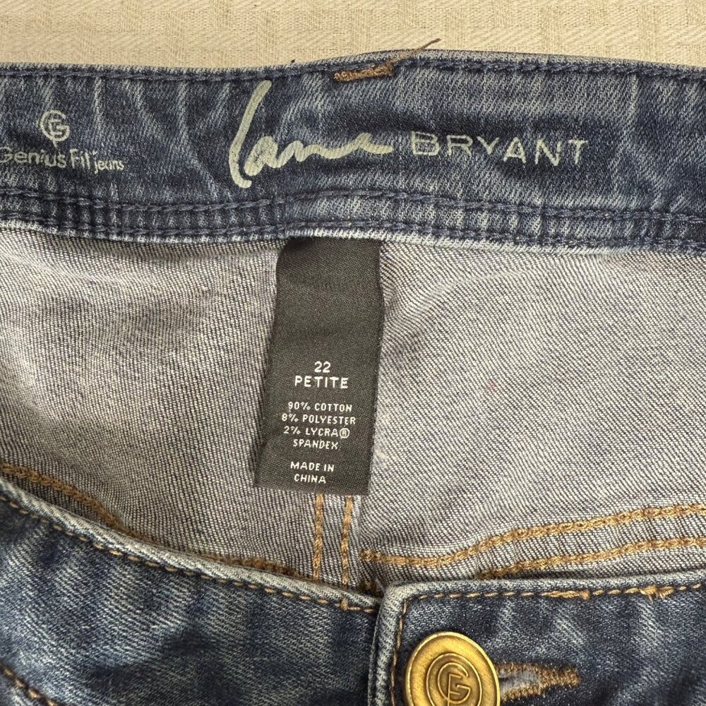 Lane Bryant Genius Fit Womens Size 22P Blue Skinny Jeans Stretch Denim - Picture 4 of 9